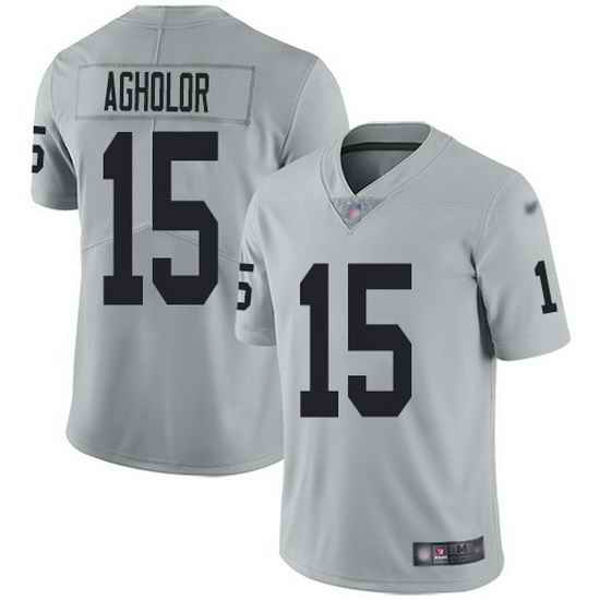 Nike Raiders 15 Nelson Agholor Silver Men Stitched NFL Limited Inverted Legend Jersey